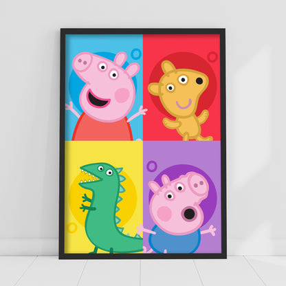 Peppa Pig Print - Peppa Colour Blocks Poster Wall Art