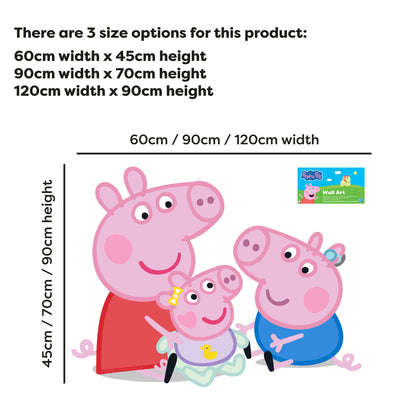 Peppa Pig Wall Sticker - Peppa, George and Evie Sitting Down