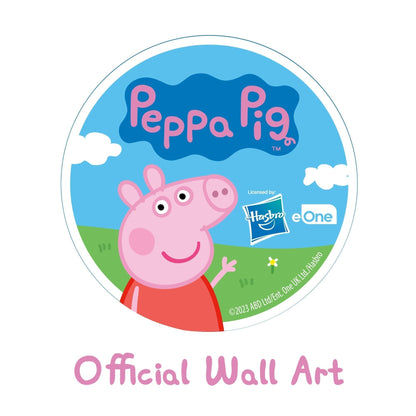 Peppa Pig Print - Peppa and George Hot Air Balloon Personalised Name Poster Wall Art