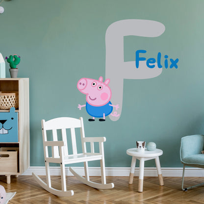 Peppa Pig Wall Sticker - Peppa Pig George Letter and Name Wall Decal Kids Art