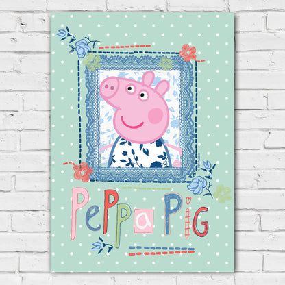 Peppa Pig Print - Peppa Pig Polka Dot Frame Poster Wall Art