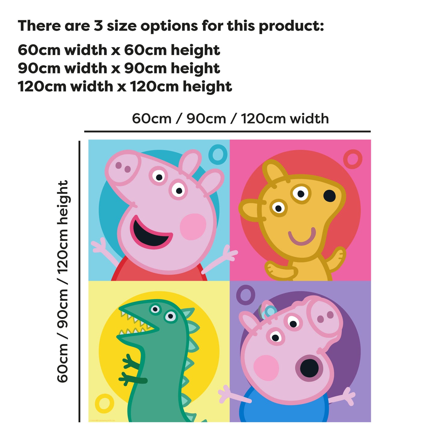 Peppa Pig Wall Sticker - Peppa Pig Colour Squares