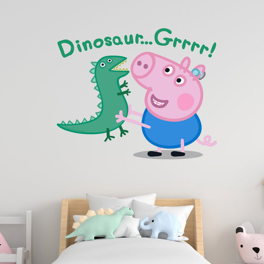 Peppa Pig Wall Sticker - George Dinosaur Grrrr!