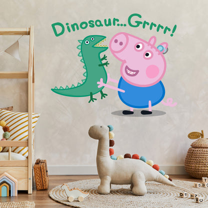 Peppa Pig Wall Sticker - George Dinosaur Grrrr!