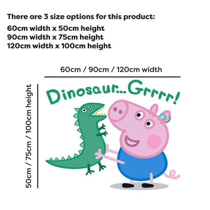 Peppa Pig Wall Sticker - George Dinosaur Grrrr!