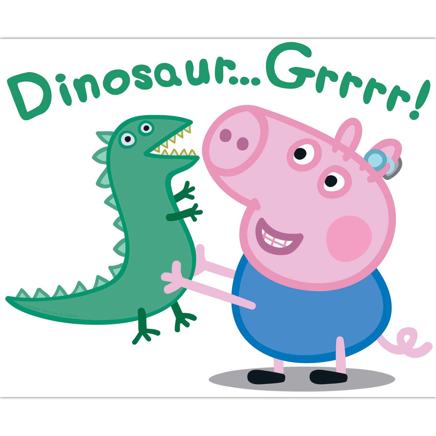 Peppa Pig Wall Sticker - George Dinosaur Grrrr!