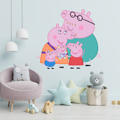 Peppa Pig Wall Sticker - Peppa And Family Group Hug