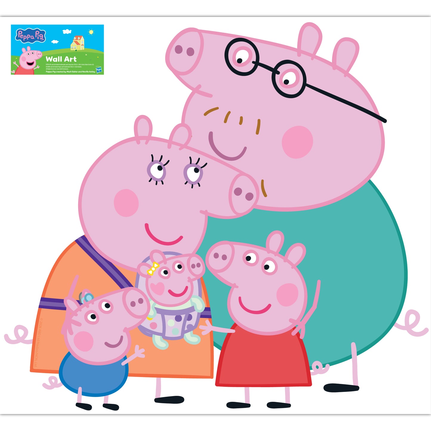 Peppa Pig Wall Sticker - Peppa And Family Group Hug