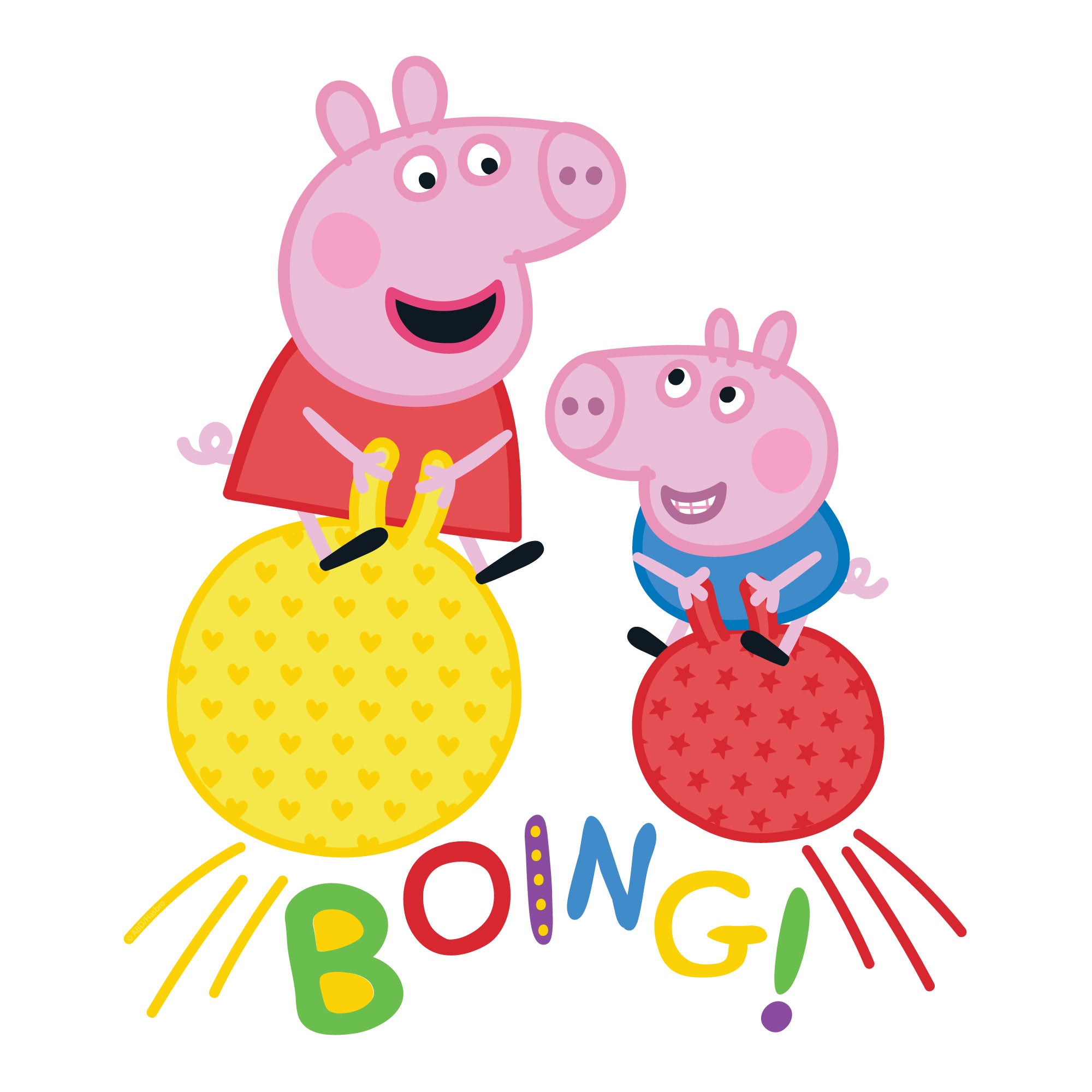 Boing Hopper Peppa Pig Wall Sticker - Peppa Pig and George Space Hopper Boing Wall ...