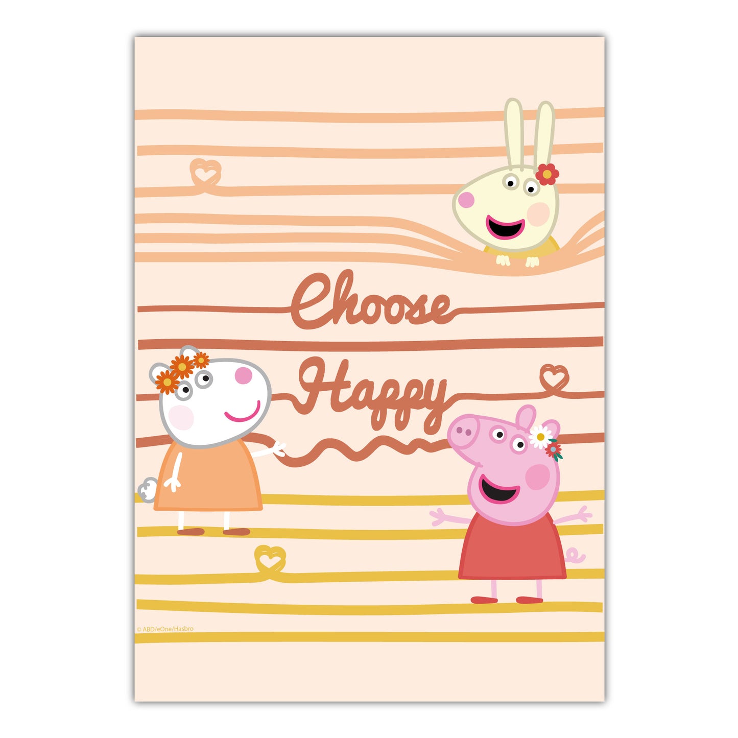 Peppa Pig Print - Peppa Suzy and Rebecca Choose Happy Poster Wall Art