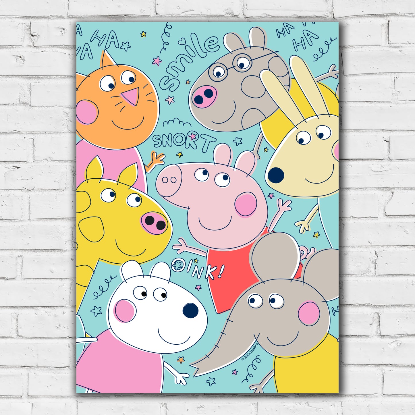 Peppa Pig Print - Peppa and Friends Group Smiling Poster Wall Art