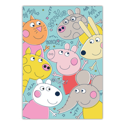 Peppa Pig Print - Peppa and Friends Group Smiling Poster Wall Art