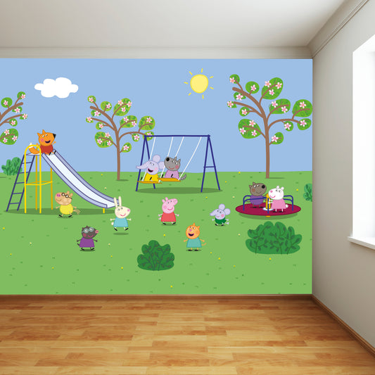 Peppa Pig Full Wall Mural - Peppa and Friends Playground