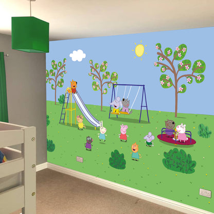 Peppa Pig Full Wall Mural - Peppa and Friends Playground