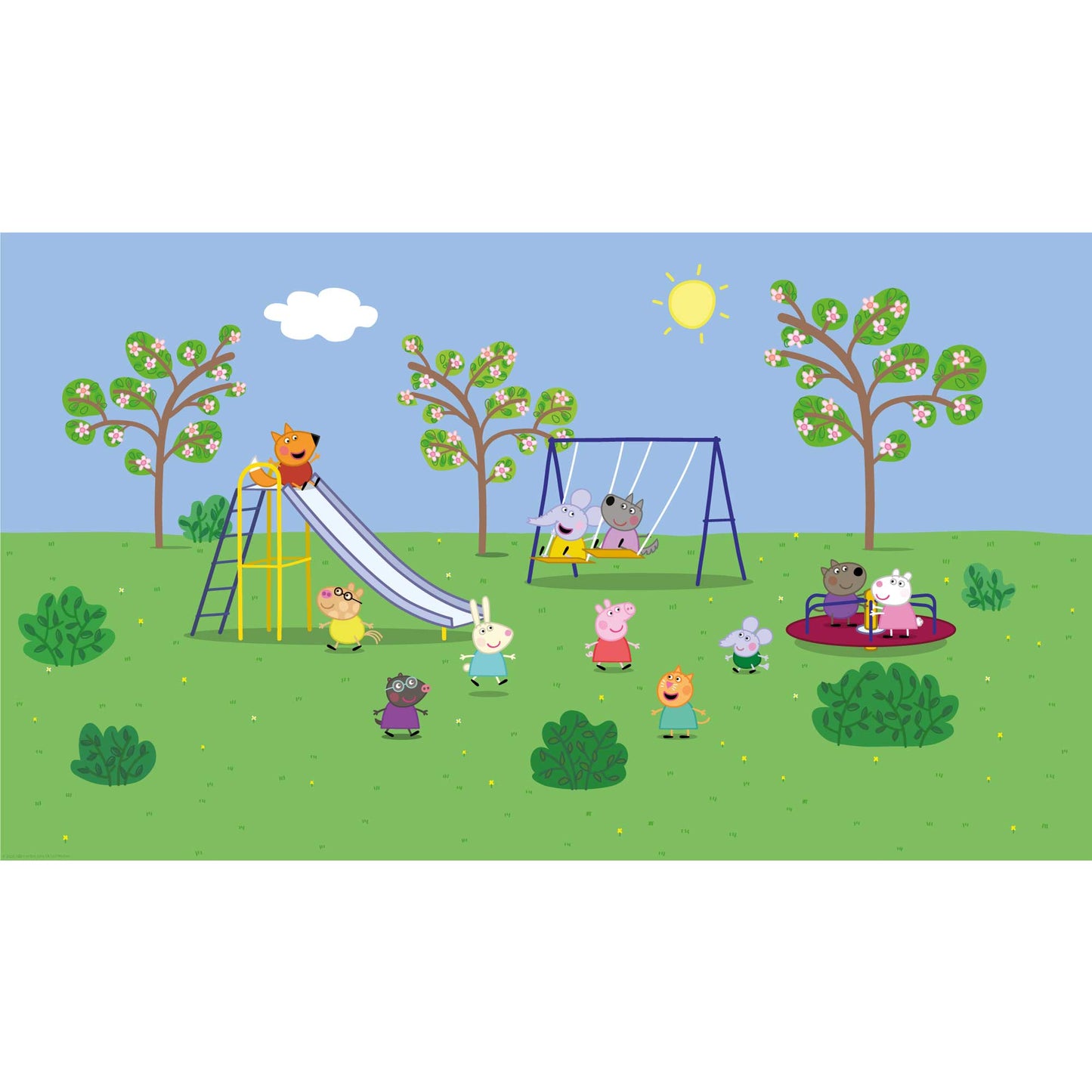 Peppa Pig Full Wall Mural - Peppa and Friends Playground