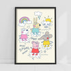 Peppa Pig Print - Peppa and Friends Puddles Doodle Poster Wall Art – www.themed.co.uk