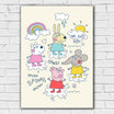 Peppa Pig Print - Peppa and Friends Puddles Doodle Poster Wall Art ...