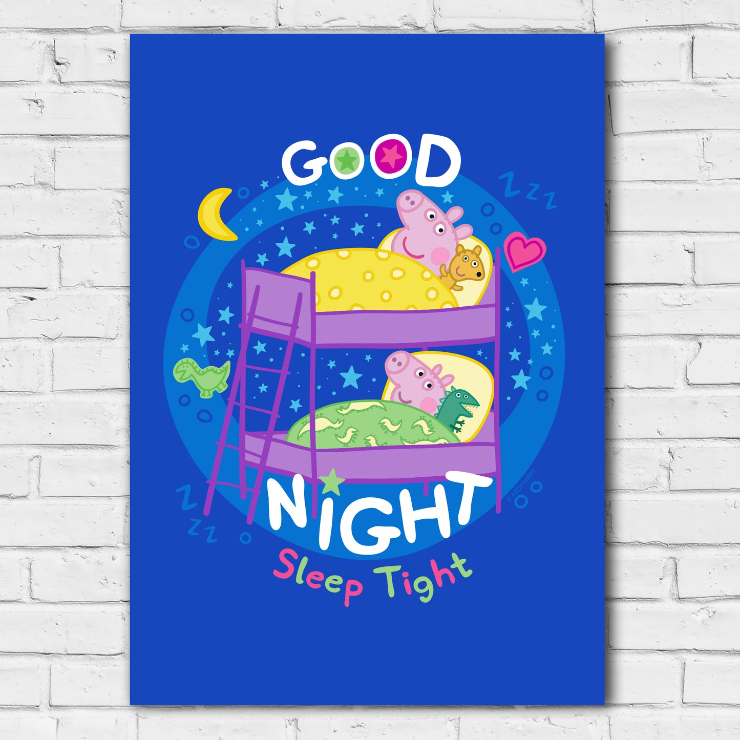 Peppa Pig Print - Peppa and George Good Night Sleep Tight Poster Wall Art
