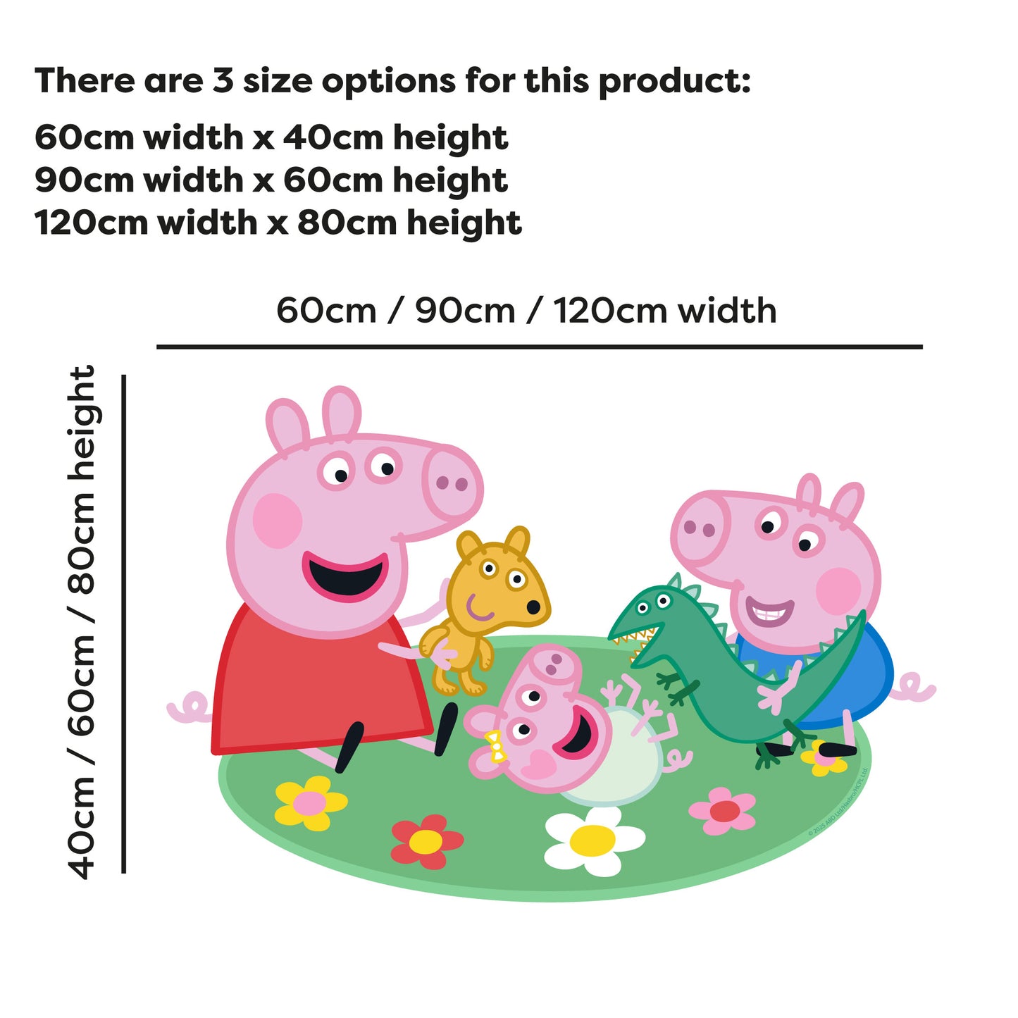 Peppa Pig Wall Sticker - Peppa And George Playing With Baby Evie