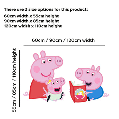 Peppa Pig Wall Sticker - Peppa And George Reading To Baby Evie