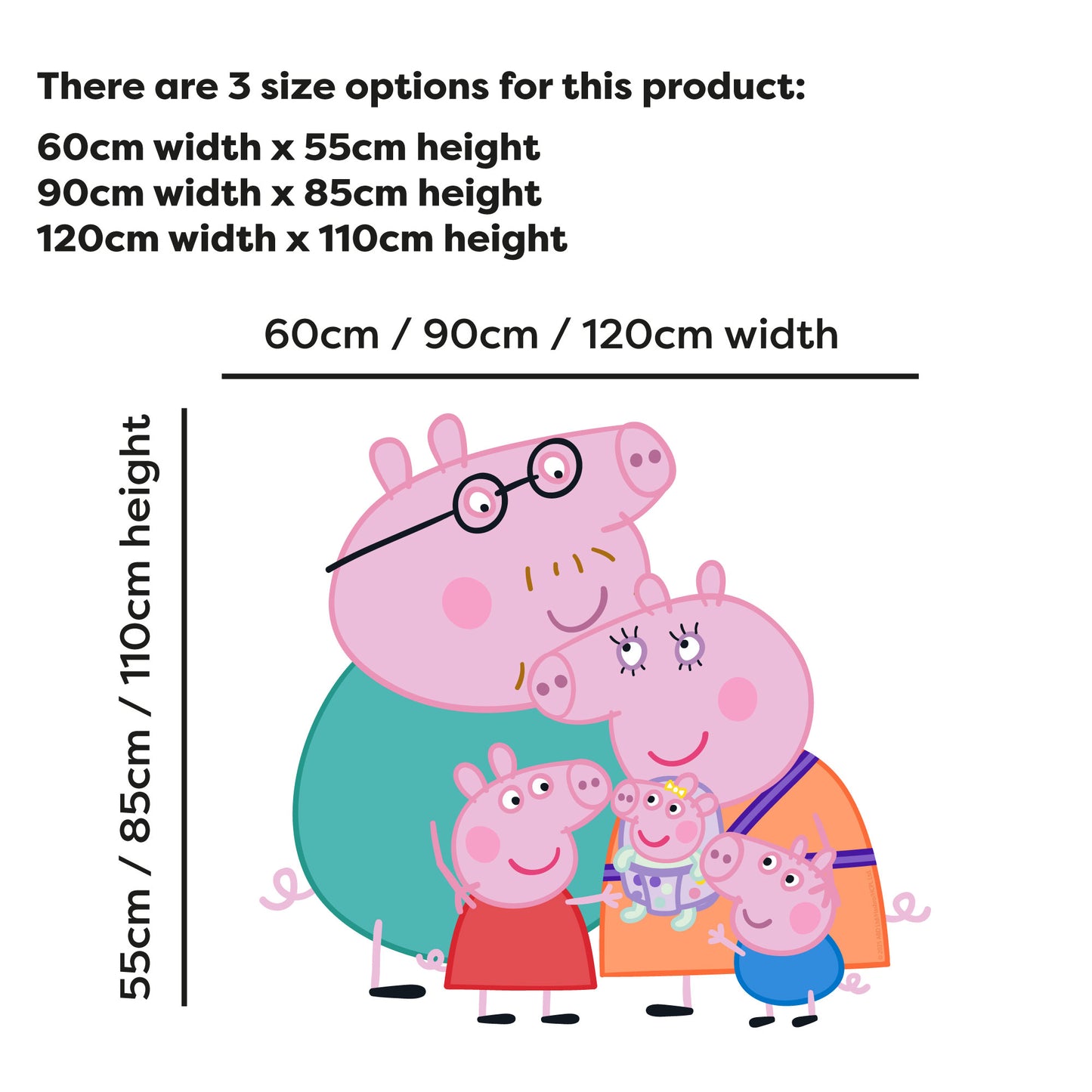 Peppa Pig Wall Sticker - Peppa And Family Group Hug