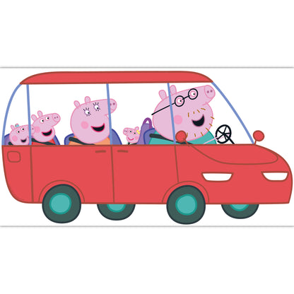 Peppa Pig Wall Sticker - Peppa and Family In Car