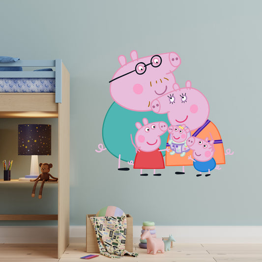 Peppa Pig Wall Sticker - Peppa And Family Group Hug