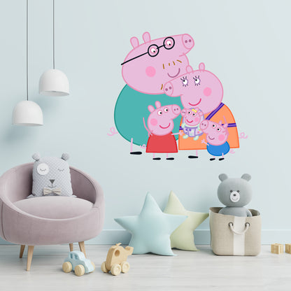 Peppa Pig Wall Sticker - Peppa And Family Group Hug