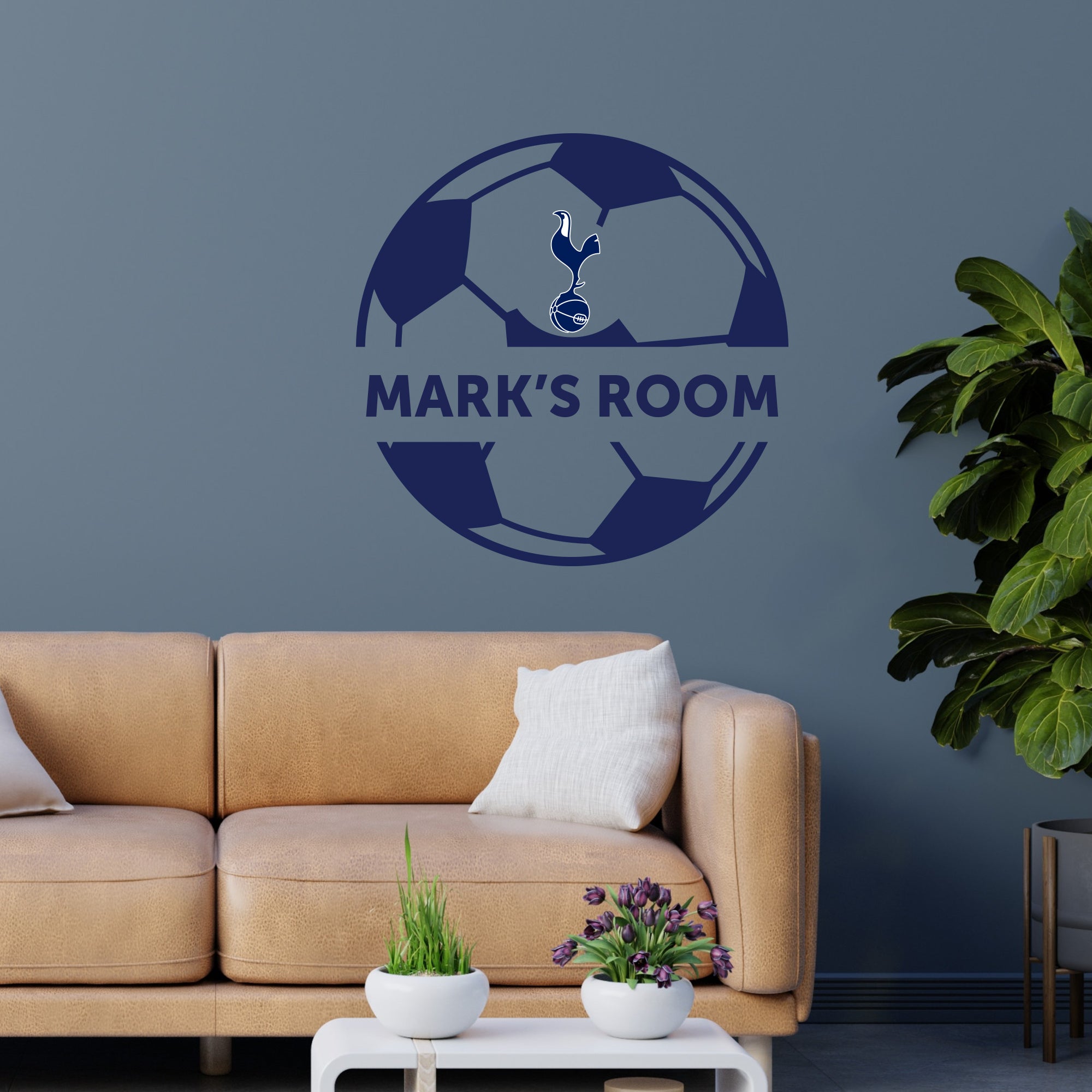 Thfc Stickers Tottenham Hotspur Football Club Personalised Ball & Name Wall Decal ...