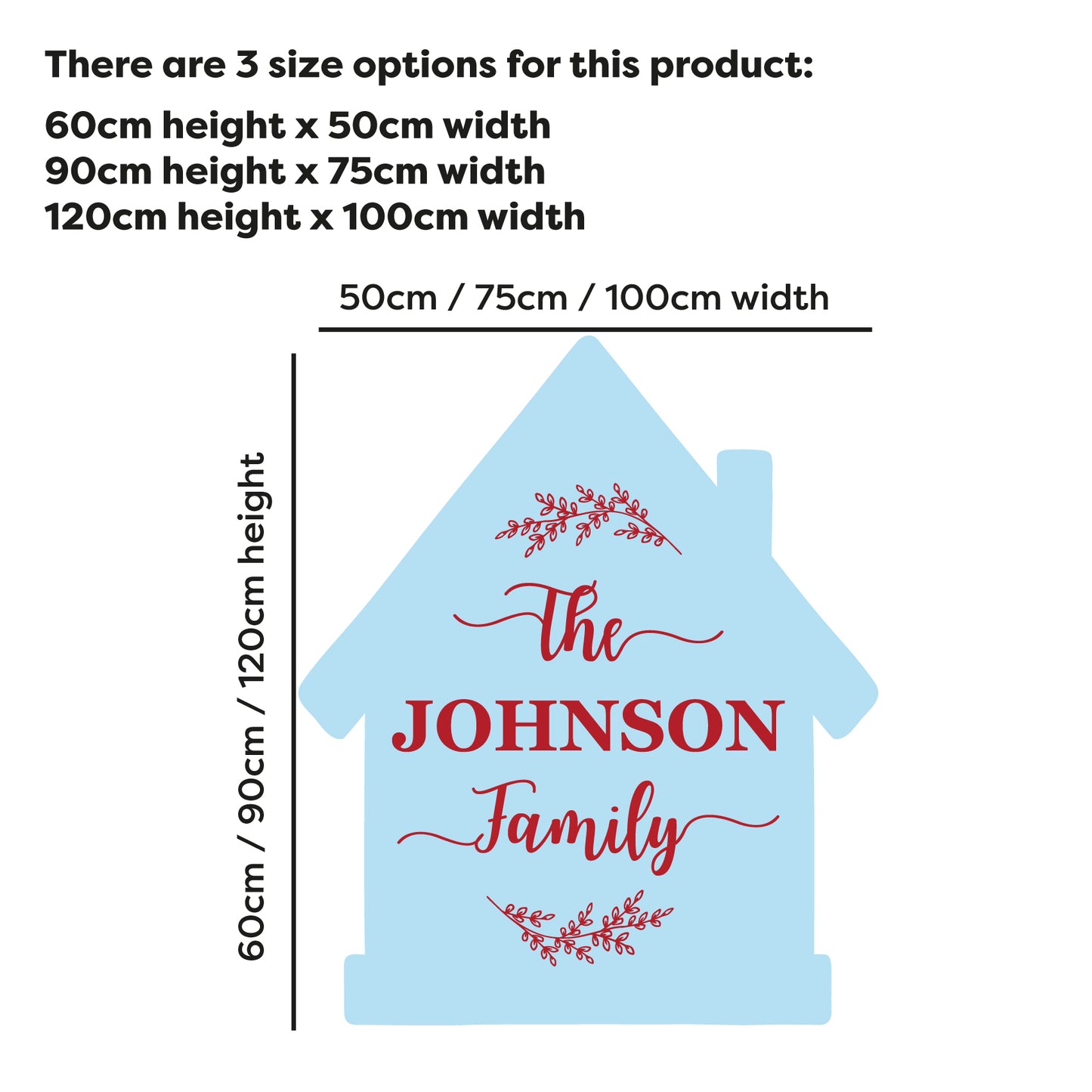 Home Wall Sticker - Personalised Name Family House Decal Wall Art