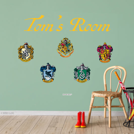 HARRY POTTER Wall Sticker – Personalised Name & House Crests Wall Decal Wizarding World Art