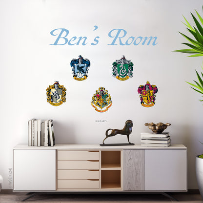 HARRY POTTER Wall Sticker – Personalised Name & House Crests Wall Decal Wizarding World Art