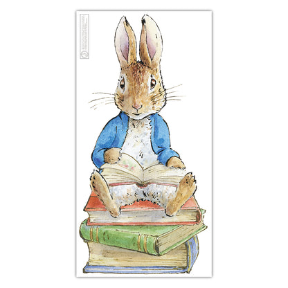 Peter Rabbit Wall Sticker - Peter Rabbit Sitting on Stack of Books Decal Wall Art