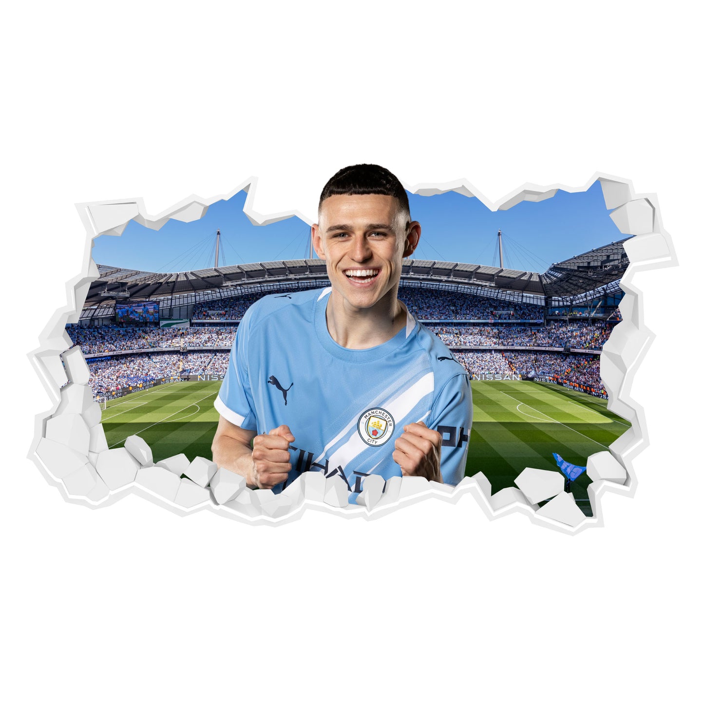 Manchester City Football Club - Phil Foden 25/26 Broken Wall Sticker