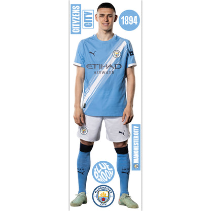 Manchester City FC - Phil Foden 25/26 Player Wall Sticker + Decal Set