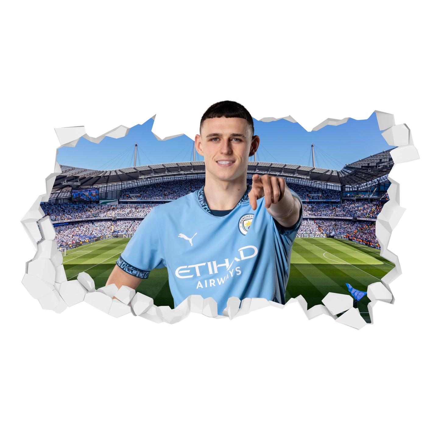 Manchester City Football Club - Phil Foden 24/25 Broken Wall Sticker