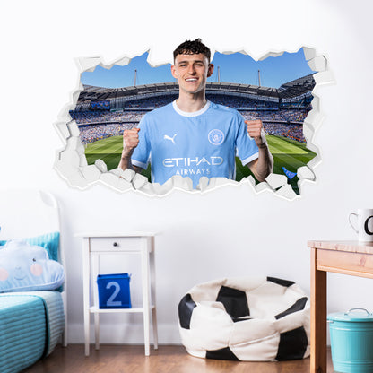 Manchester City Football Club - Phil Foden 26/27 Broken Wall Sticker
