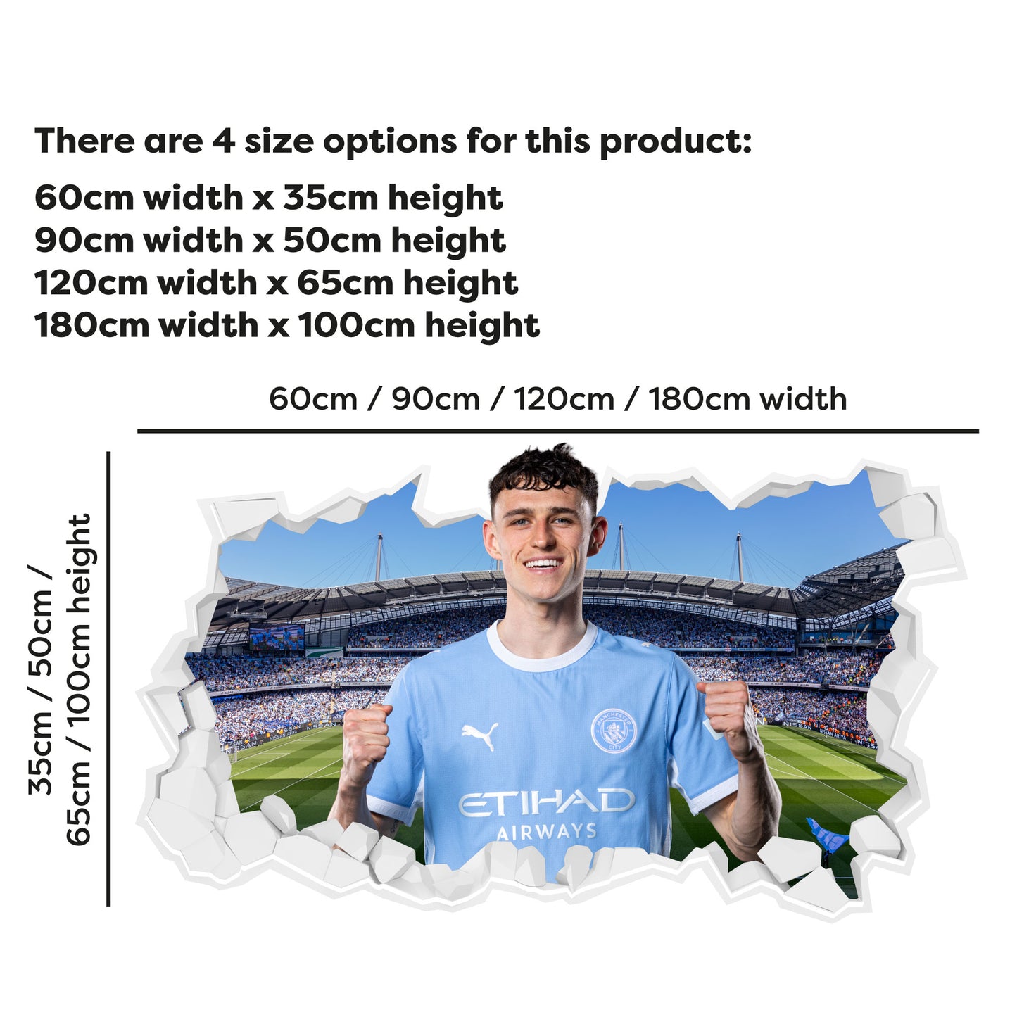 Manchester City Football Club - Phil Foden 26/27 Broken Wall Sticker