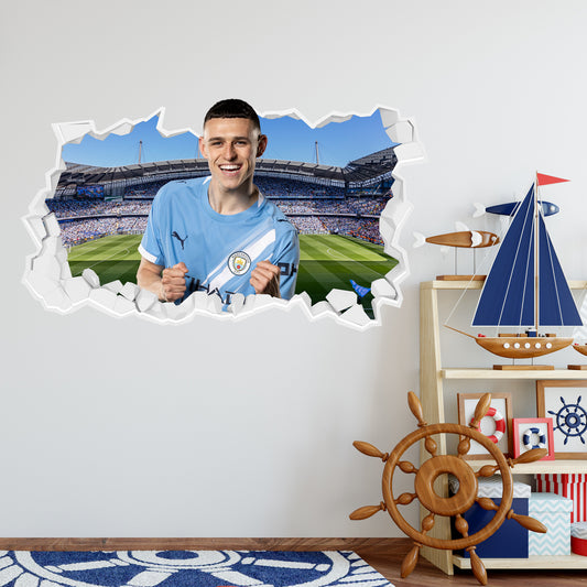 Manchester City Football Club - Phil Foden 25/26 Broken Wall Sticker