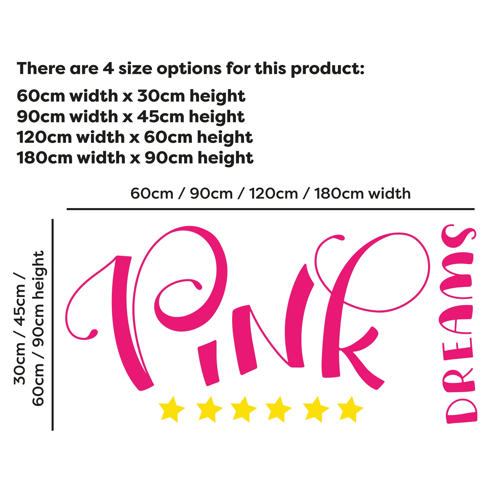 Pink Wall Sticker - Pink Dreams Decal Wall Art – www.themed.co.uk