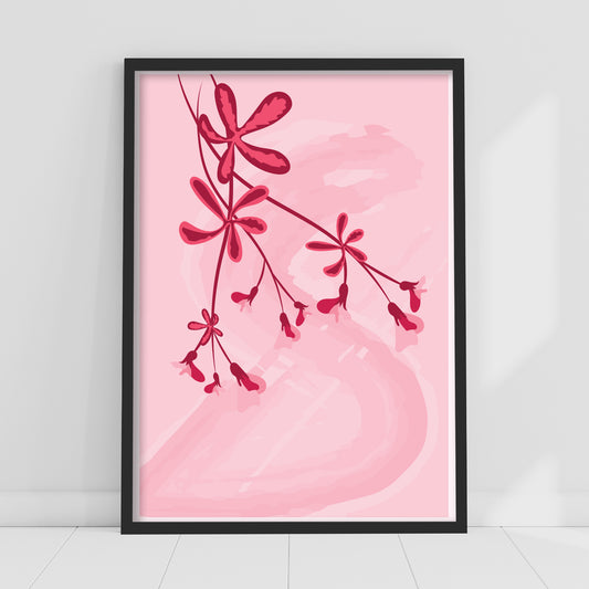 Pink Print - Pink Flower From Above Poster Wall Art