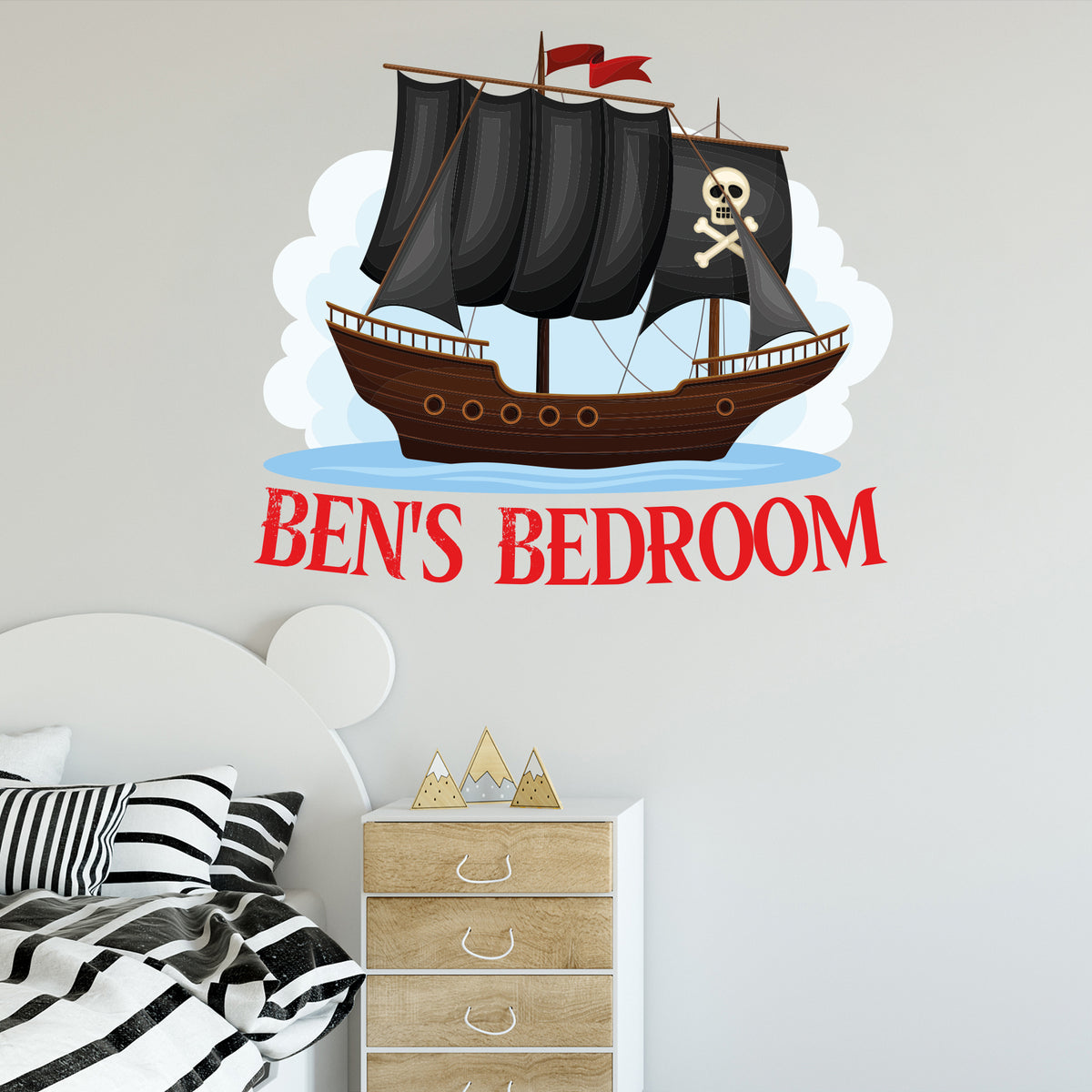 Pirate Wall Sticker - Pirate Ship Personalised Wall Art