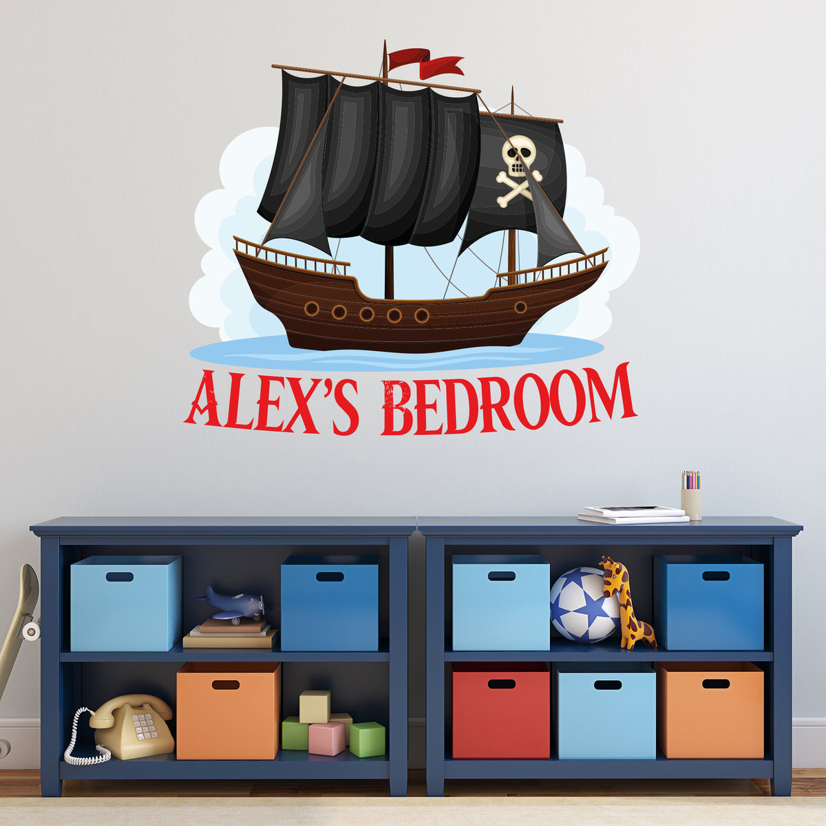 Pirate Wall Sticker - Pirate Ship Personalised Wall Art