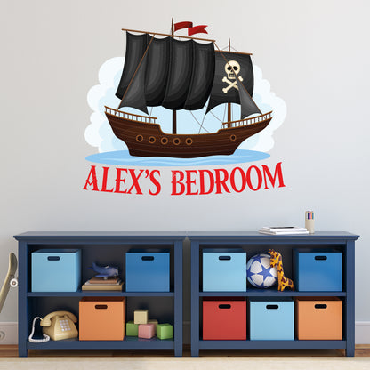 Pirate Wall Sticker - Pirate Ship Personalised Wall Art