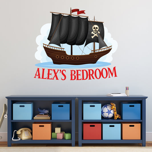Pirate Wall Sticker - Pirate Ship Personalised Wall Art