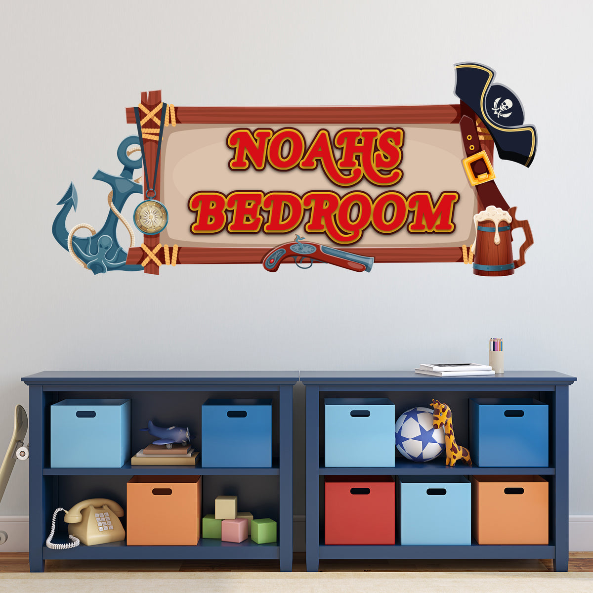 Pirate Wall Sticker - Pirate Sign Personalised Wall Art
