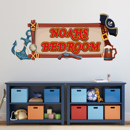 Pirate Wall Sticker - Pirate Sign Personalised Wall Art