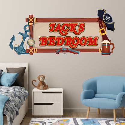 Pirate Wall Sticker - Pirate Sign Personalised Wall Art