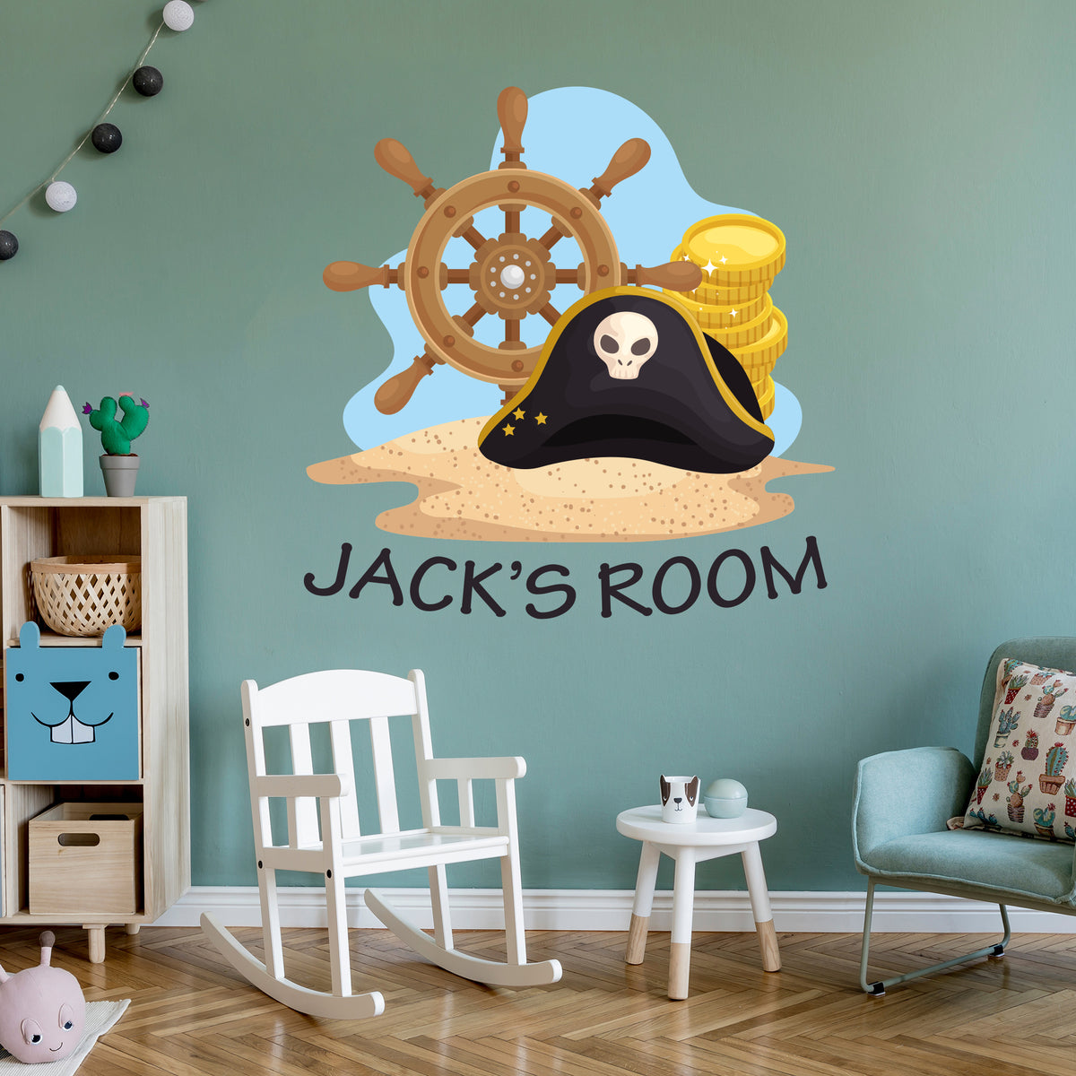 Pirate Wall Sticker - Pirate Hat Personalised Wall Art