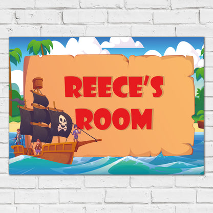 Pirate Print - Pirate Ship Personalised Poster Wall Art